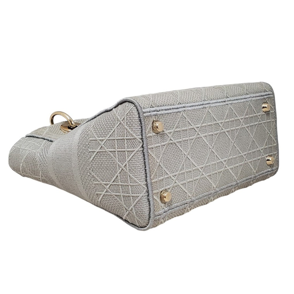 ディオール  Dior  レディディオール  D-Lite  ミディアム  ハンドバッグ  グレー/MA2502009