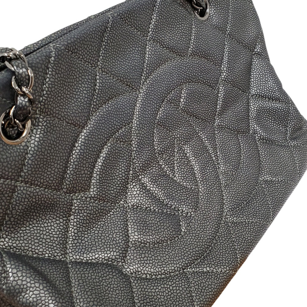 シャネル  CHANEL  キャビアスキン  マトラッセ  ココマーク  チェーンショルダーバッグ  チャコールグレー/MA2408004