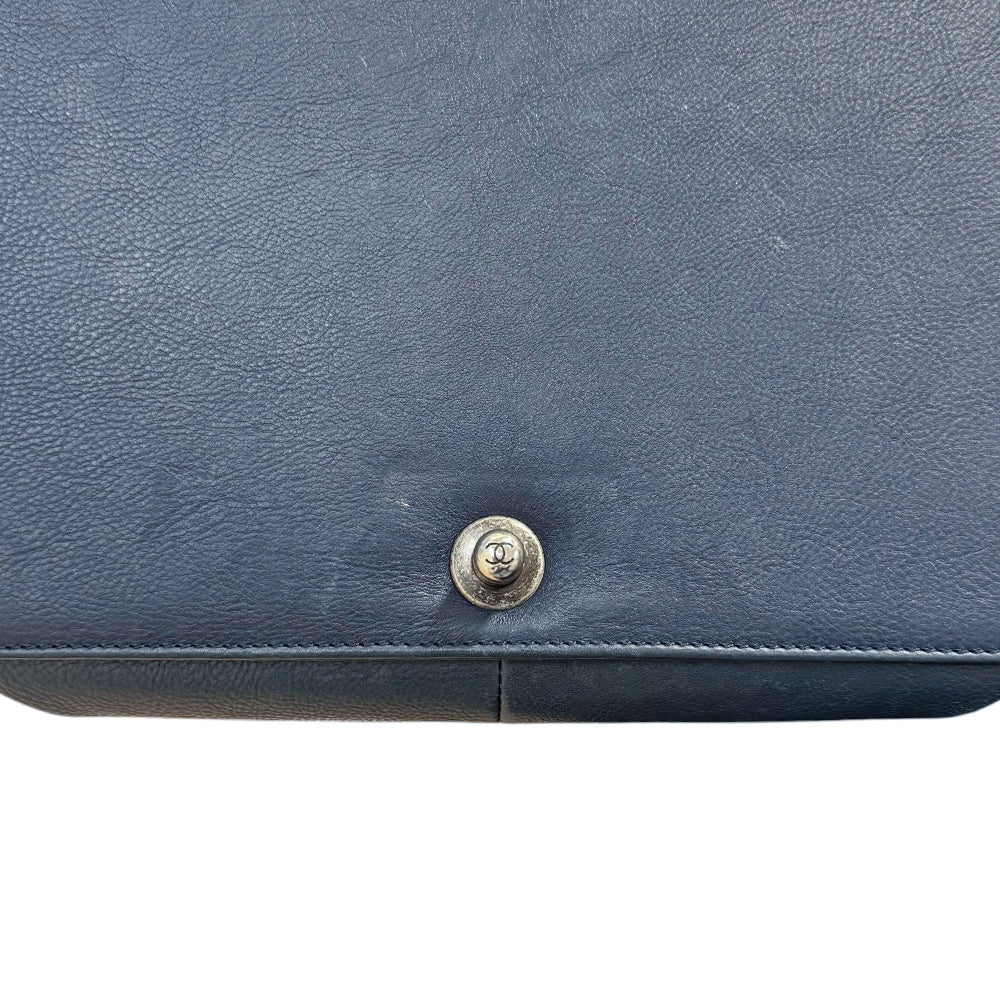 シャネル  CHANEL  ラムスキン  ボーイシャネル  CHANEL  チェーンショルダー  ラージ  A92193  ネイビー/MA2407015