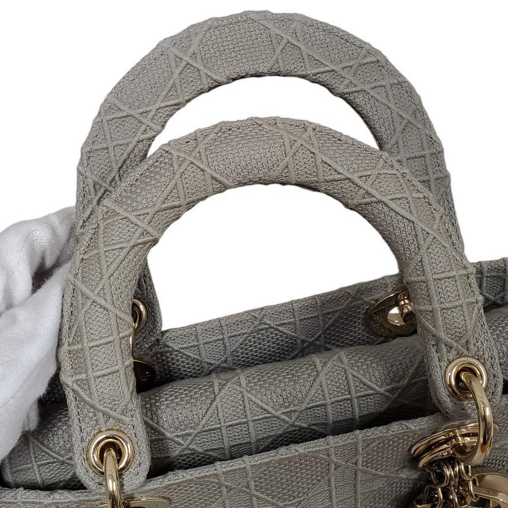 ディオール  Dior  レディディオール  D-Lite  ミディアム  ハンドバッグ  グレー/MA2502009