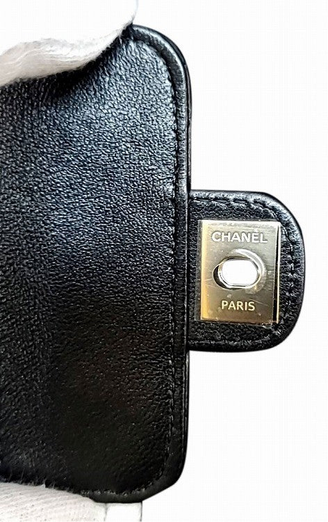 シャネル  CHANEL AP2783 ブラック ラムスキン  ハートシェイプジップ　コインケース　ネックレス/AT220516