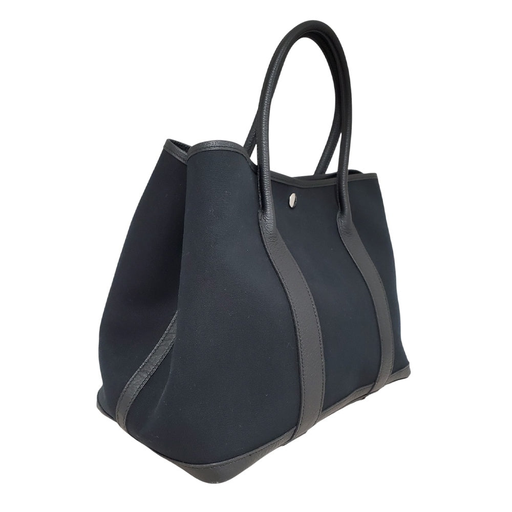 エルメス  HERMES  ガーデンパーティPM  トワル  ノワール  SV金具  □R刻印/MA2512009