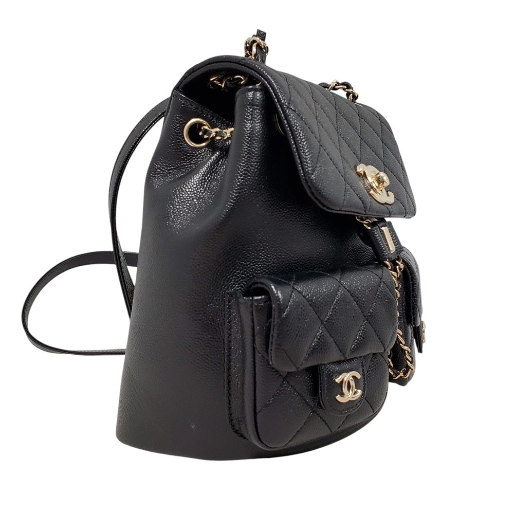 シャネル  CHANEL  キャビアスキン  マトラッセ  ココマーク  バックパック  リュックサック  ブラック  AS3787/AT240115
