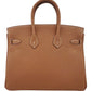 Hermes Birkin 25 Gold Togo W Engraved Silver Hardware