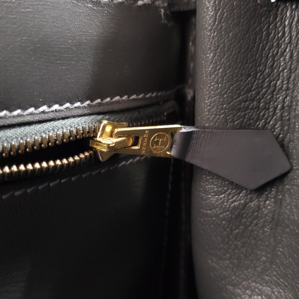 エルメス  HERMES  ケリー28  ボックスカーフ  グレー  G金具/PW25007