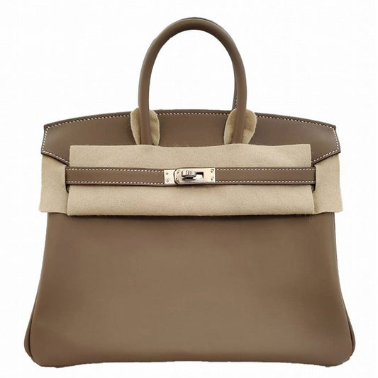 Hermes Birkin 25 Swift Etoupe B stamp SV hardware