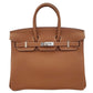 Hermes Birkin 25 Gold Togo W Engraved Silver Hardware