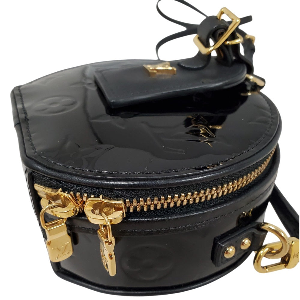 ルイヴィトン  LOUIS  VUITTON ミニボワットシャポー ブラック ヴェルニ  ショルダーバッグ/MA2607001