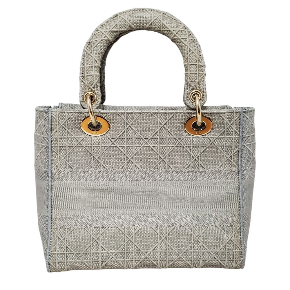 ディオール  Dior  レディディオール  D-Lite  ミディアム  ハンドバッグ  グレー/MA2502009