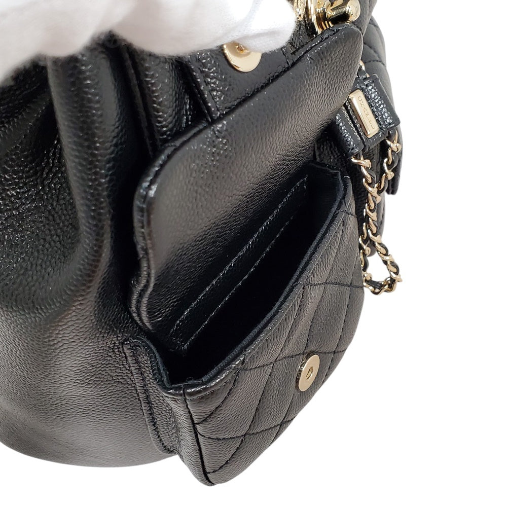 シャネル  CHANEL  キャビアスキン  マトラッセ  ココマーク  バックパック  リュックサック  ブラック  AS3787/AT240115