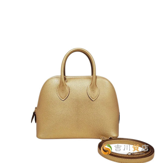 エルメス HERMES ボリード1923ミニ シェーブル シャムキラ ドレ シャンパンG金具 G刻印/AT2610022