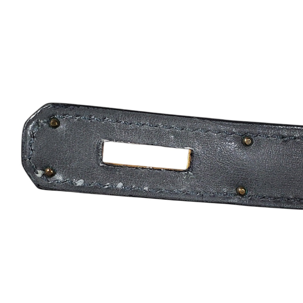 エルメス  HERMES  ケリー28  ボックスカーフ  グレー  G金具/PW25007