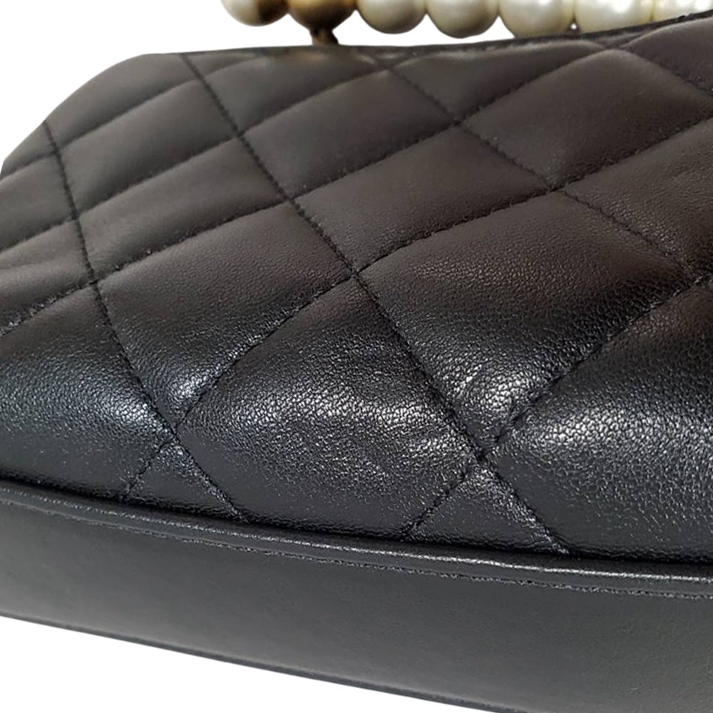 シャネル  CHANEL マトラッセ  ミニフラップ AS5001 ブラック ラムスキン  チェーンショルダーバッグ/PW26063
