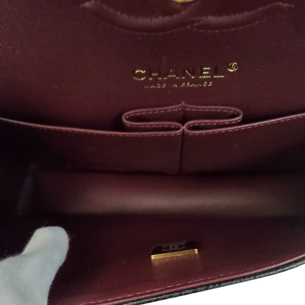 シャネル  CHANEL  キャビアスキン  クラシック  スモール  ハンドバッグ  Wフラップ  チェーンショルダー  A01113