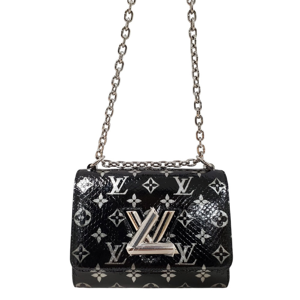 ルイヴィトン  LOUIS  VUITTON  モノグラム  パイソン  ツイストPM  N96931  エキゾチックレザー  ノワール/AT240421