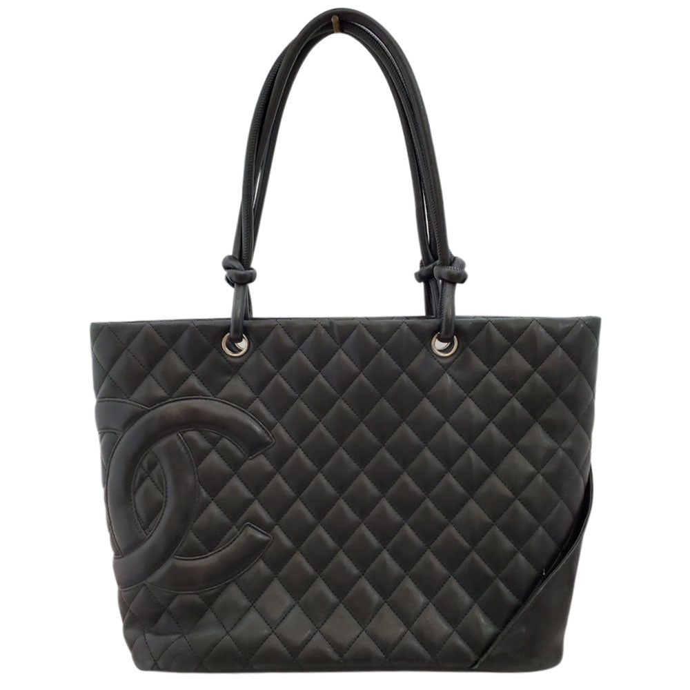 シャネル  CHANEL  ブラック ラムスキン  ラージトートバッグ  A25169/MA2408012