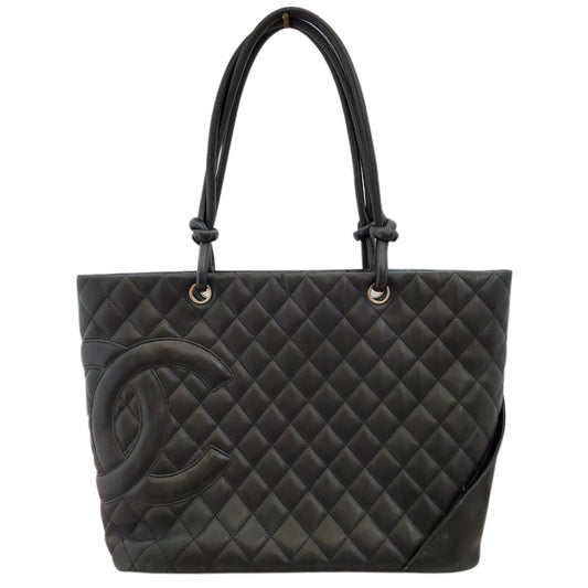 シャネル  CHANEL  ブラック ラムスキン  ラージトートバッグ  A25169/MA2408012