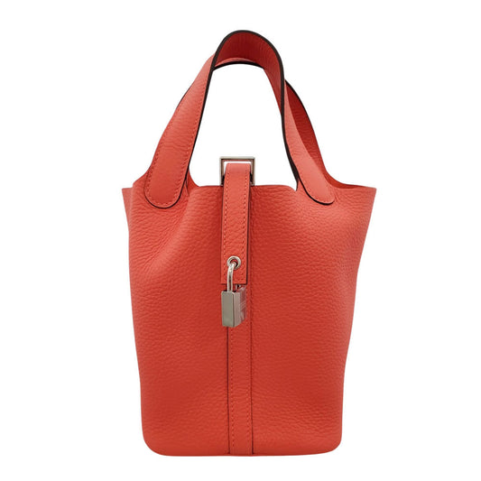 Hermes Picotin Lock PM Taurillon Orange Field W Stamp Silver Hardware