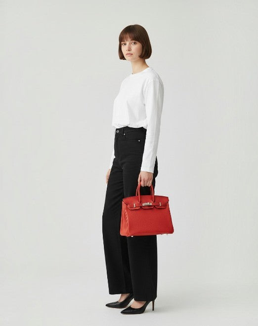 エルメス  HERMES  バーキン25  トゴ ルージュドクール  SV金具  K刻印/MA2509001