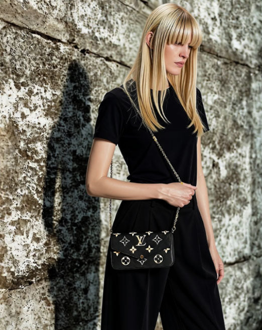 ルイヴィトン  LOUIS  VUITTON  モノグラム・アンプラント  ポシェット・フェリシー  M82479 ブラック/ベージュ/MA2512022