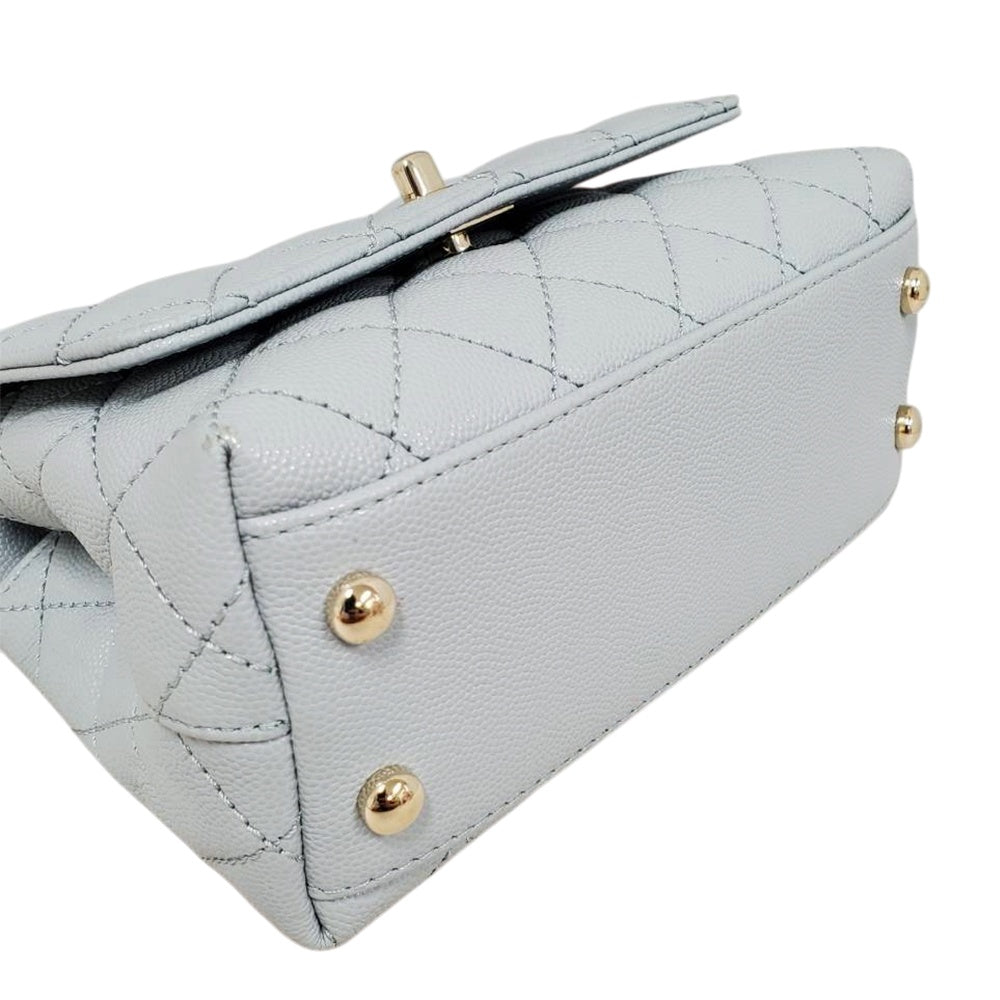 シャネル  CHANEL ココハンドルXXS グレー キャビアスキン  ショルダーバッグ/PW26055
