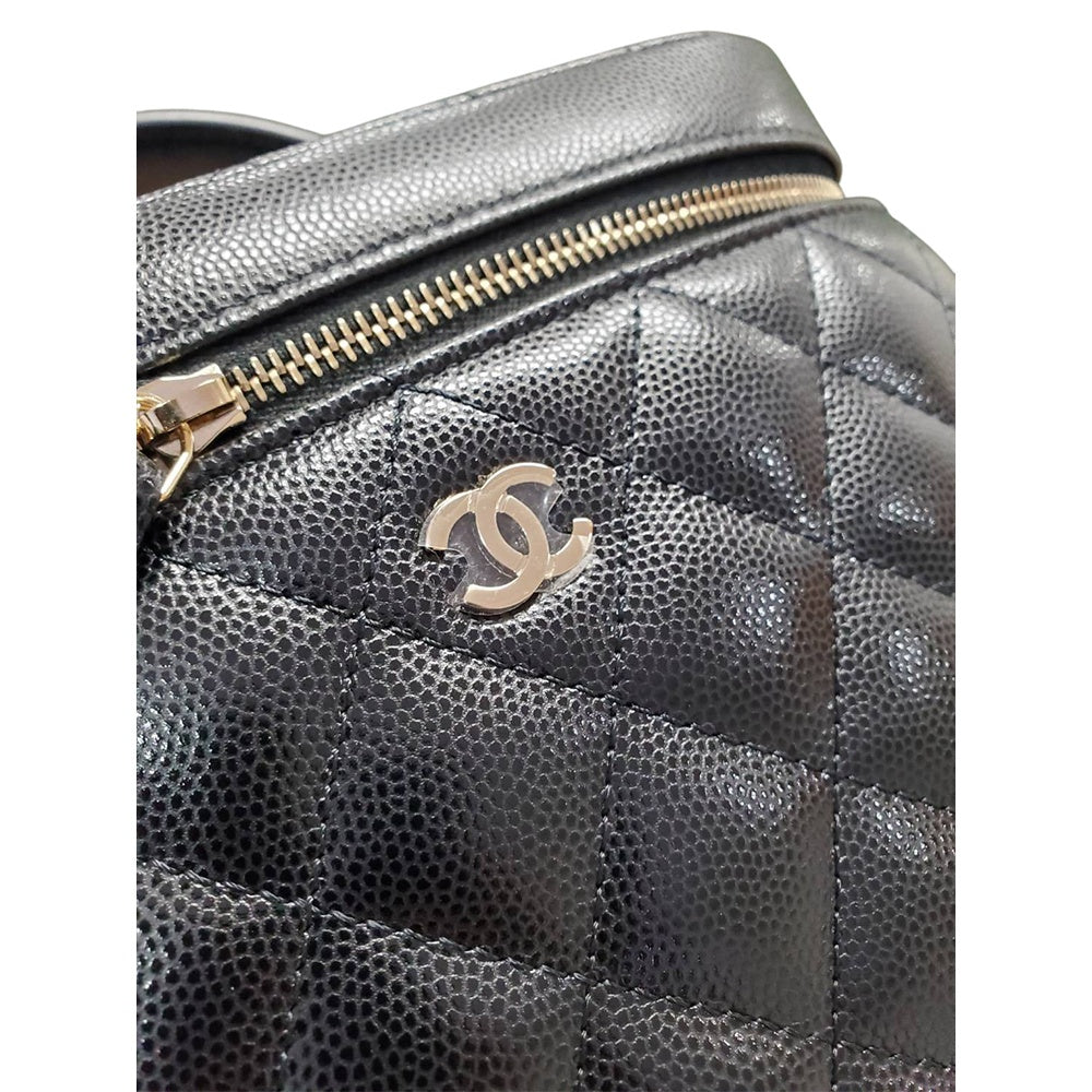 シャネル  CHANEL ヴァニティバッグ AP2573 ブラック キャビアスキン  2025クルーズコレクション  ハンドバッグ/PW26031