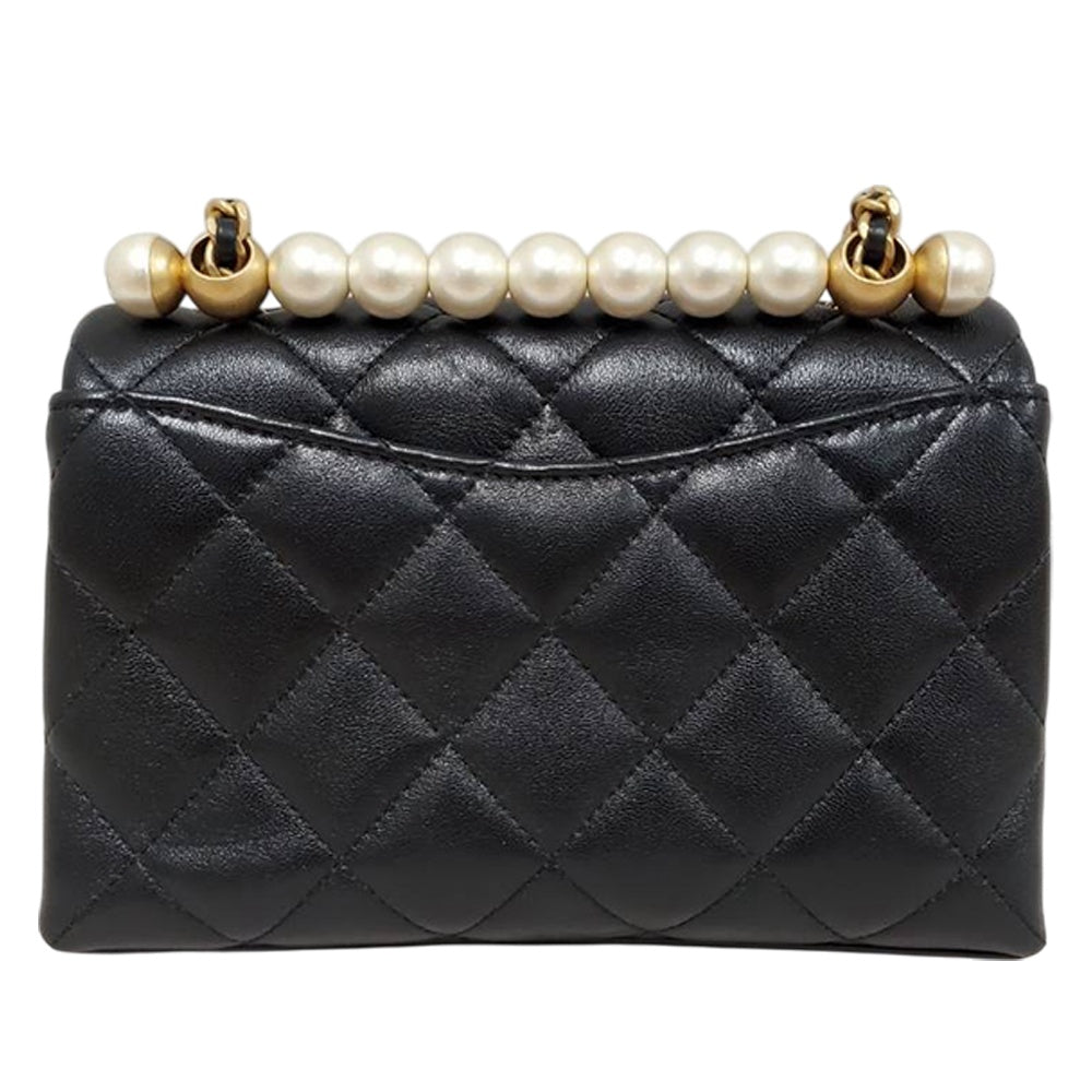 シャネル  CHANEL マトラッセ  ミニフラップ AS5001 ブラック ラムスキン  チェーンショルダーバッグ/PW26063
