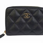 CHANEL AS3257 Black Caviar Skin Classic Coin Purse