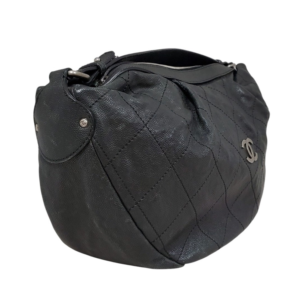 シャネル  CHANEL  キャビアスキン  ワイルドステッチ  ワンショルダーバック  ブラック/MA2406006