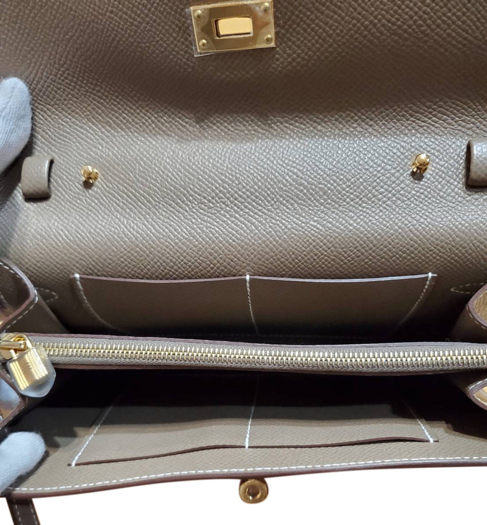 HERMES エルメス ケリーウォレット エプソン エトゥープ エルメス ケリーウォレット エプソン エトゥープ 長財布 P刻印