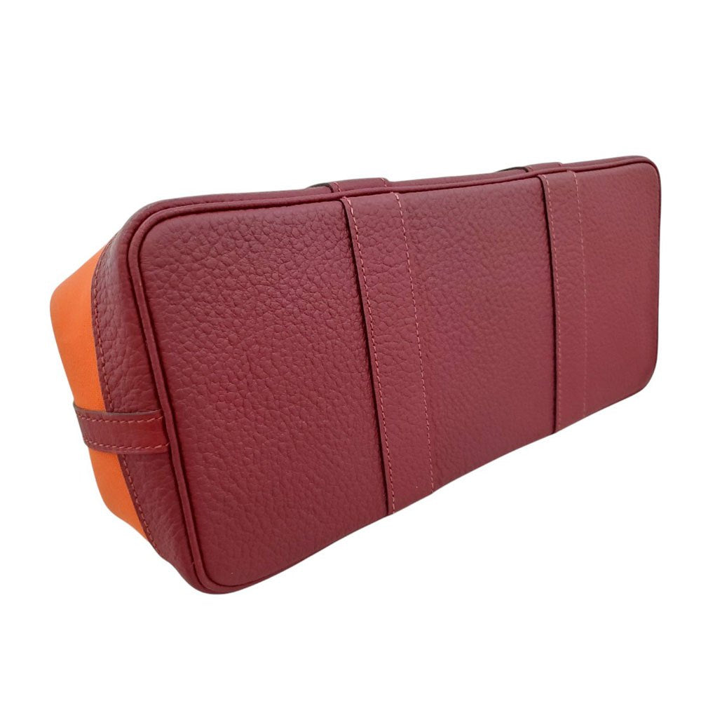 エルメス  HERMES  ガーデンパーティTPM  トワルオフィシエ  オレンジポピー/ルージュセリエ  X刻印  SV金具/MA2508002