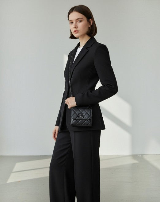 シャネル  CHANEL A81633 ソーブラック ラムスキン  トレンディCC ミニマトラッセ  チェーンショルダー/PW23006