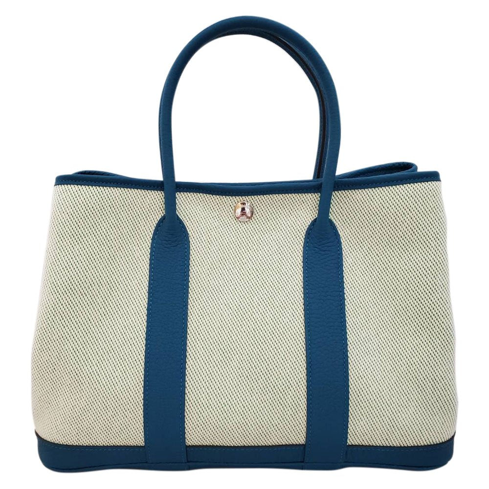 エルメス  HERMES  ガーデンパーティTPM  エクラ  トワル/ネゴンダ  バンブー/ブルーイズミール  W刻印  SV金具