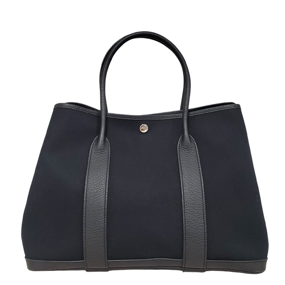 エルメス  HERMES  ガーデンパーティPM  トワル  ノワール  SV金具  □R刻印/MA2512009