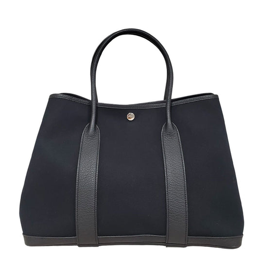 エルメス  HERMES  ガーデンパーティPM  トワル  ノワール  SV金具  □R刻印/MA2512009