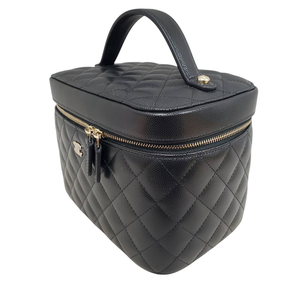 シャネル  CHANEL ヴァニティバッグ AP2573 ブラック キャビアスキン  2025クルーズコレクション  ハンドバッグ/PW26031