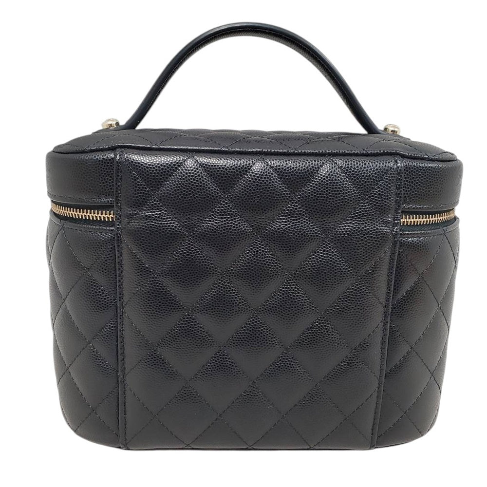 シャネル  CHANEL ヴァニティバッグ AP2573 ブラック キャビアスキン  2025クルーズコレクション  ハンドバッグ/PW26031