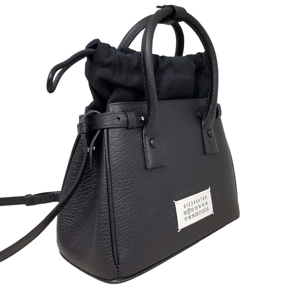 メゾンマルジェラ  Maison Margiela  5AC ドローストリングバッグ SB3WD005 ブラック グレインレザー/MA2609020