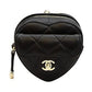 シャネル  CHANEL AP2783 ブラック ラムスキン  ハートシェイプジップ　コインケース　ネックレス