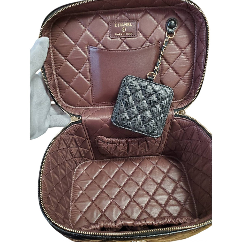 シャネル  CHANEL ヴァニティバッグ AP2573 ブラック キャビアスキン  2025クルーズコレクション  ハンドバッグ/PW26031