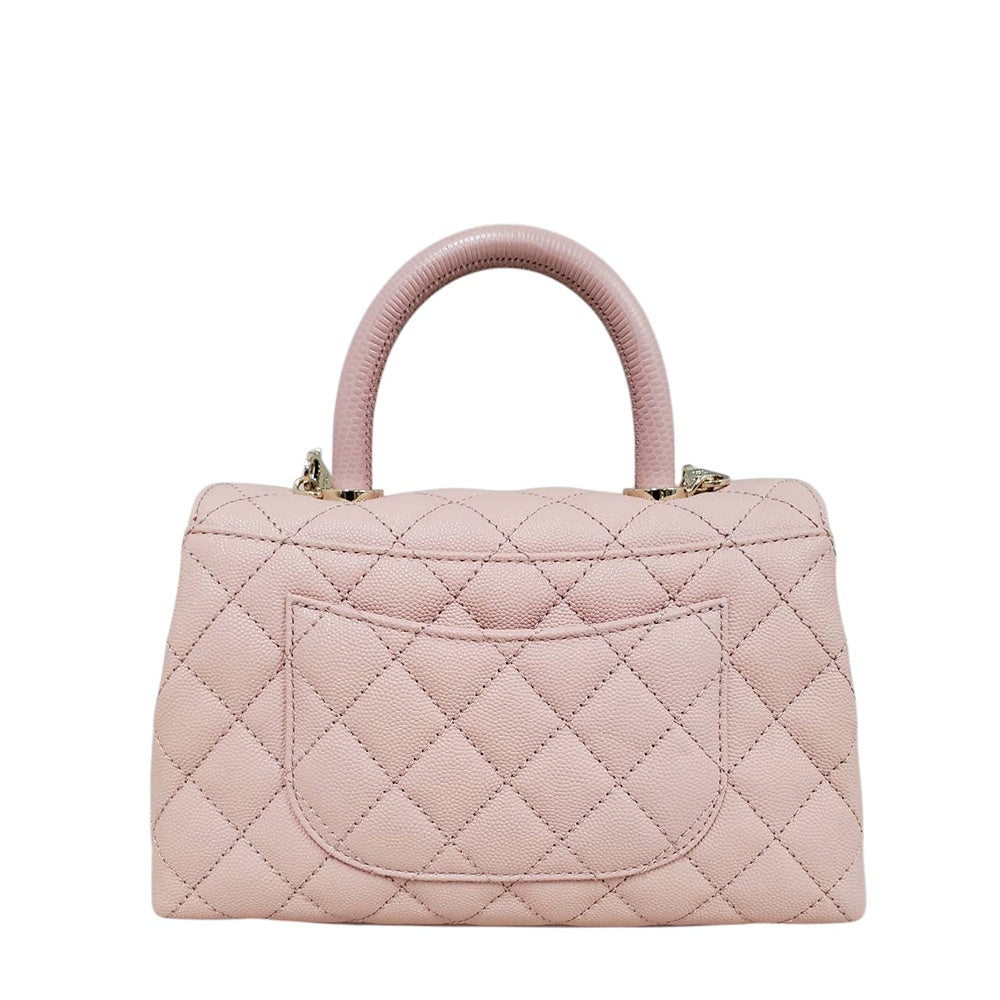シャネル  CHANEL A92990 ピンク キャビアスキン  ココハンドルXS 2way  ショルダーバッグ/PW26021