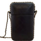 CHANEL Lambskin Phone Case Chain Shoulder Bag Black