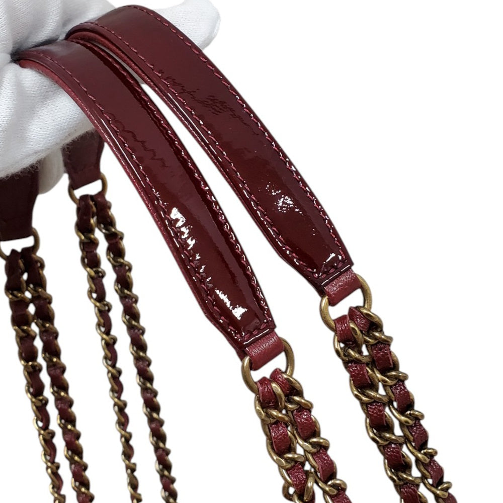 シャネル  CHANEL  パテントレザー  マトラッセ  チェーントートバッグ  ボルドー  A92893/AT251117