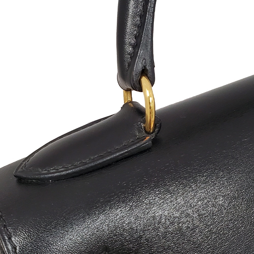 エルメス HERMES ケリー28 ノワール ボックスカーフ 外縫い 〇Z刻 G