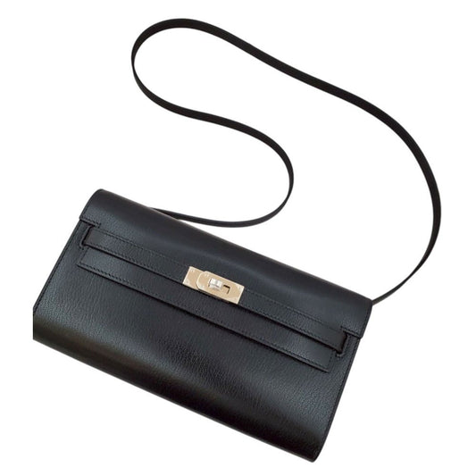 エルメス  HERMES  ケリートゥーゴー  シェーヴル・シャムキラ   ノワール  K刻印  エレクトラム金具