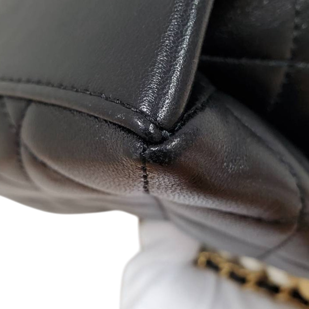 シャネル  CHANEL マトラッセ  ミニフラップ AS5001 ブラック ラムスキン  チェーンショルダーバッグ/PW26063
