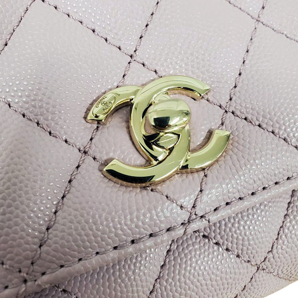 シャネル  CHANEL ココハンドルXXS ピンク キャビアスキン  ショルダーバック/PW26056