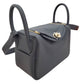 Hermes Lindy Mini II Eclat Swift Ardoise/Gris Platinum W Engraved G Hardware