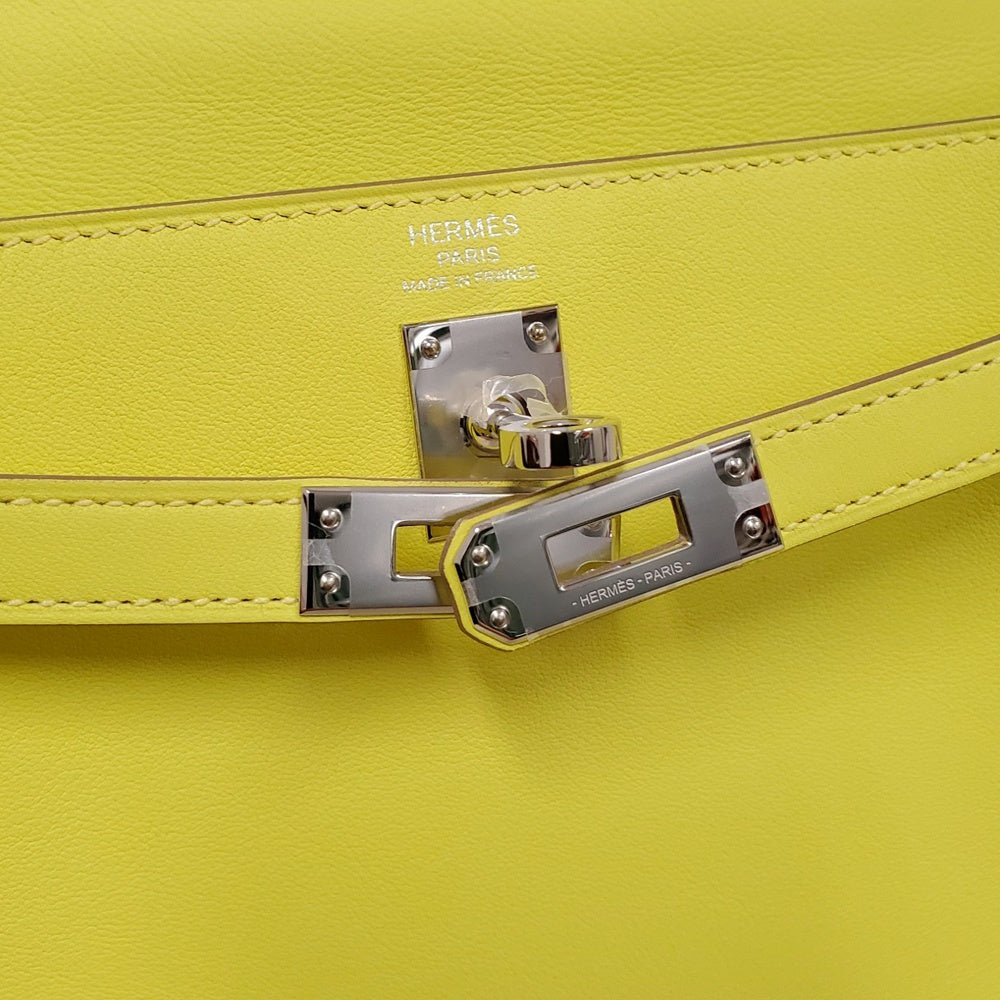 エルメス  HERMES  ケリー25  内縫い  スイフト  ライム  SV金具  U刻印/AT230549