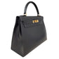 エルメス  HERMES  ケリー28  ボックスカーフ  ノワール  外縫い  G金具  〇W刻印/MA2512012